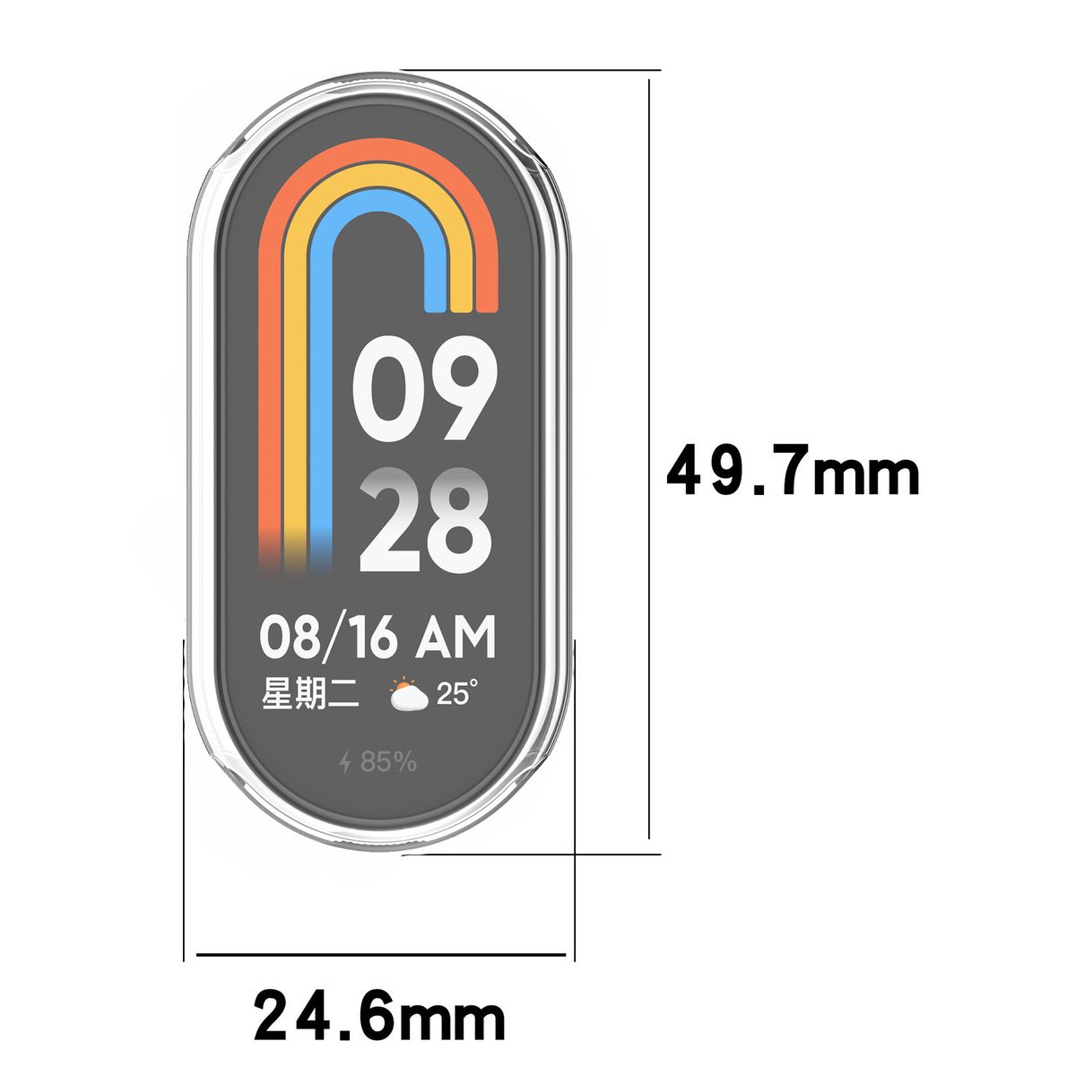 Wymiary plecków Bizon Case Watch Felipe dla Xiaomi Smart Band 9